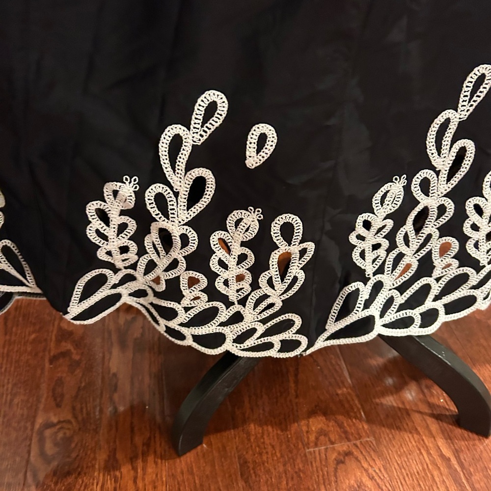 Jason Wu Black Maxi Skirt Set with White Embroidered Trim size M #163 NWT - Picture 7 of 10